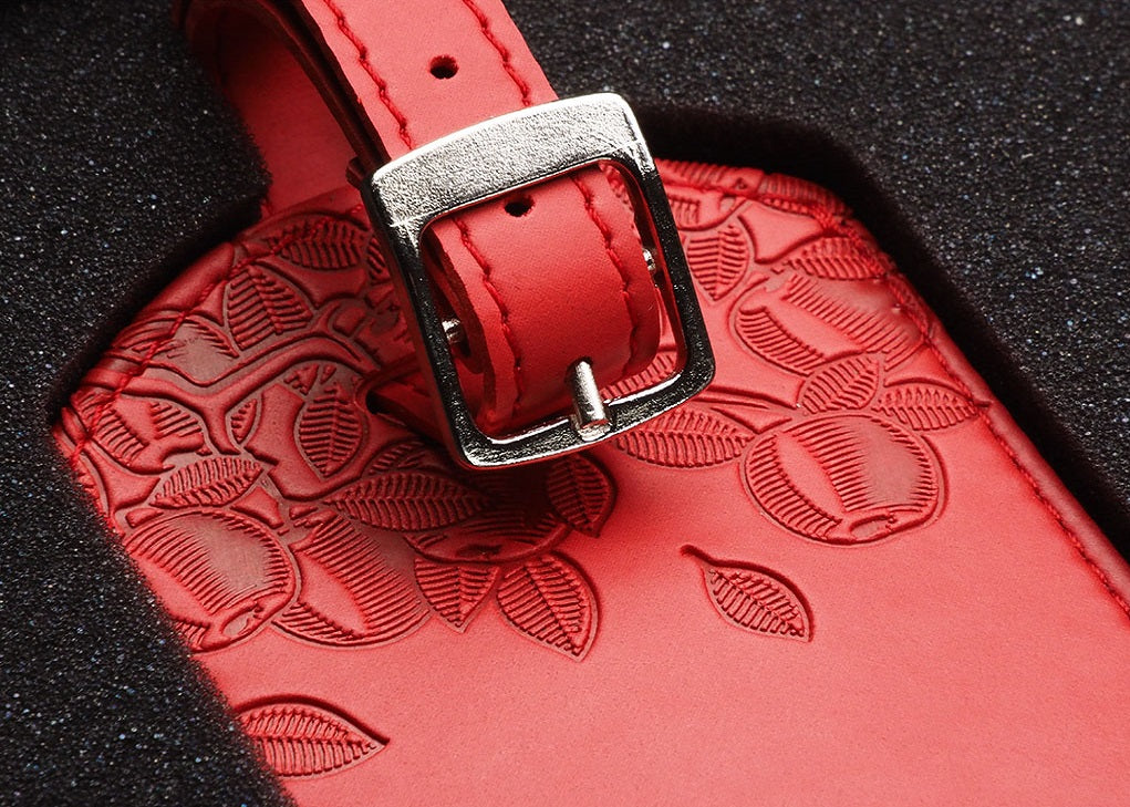 Etiquette Bagage en cuir vegan personnalisée