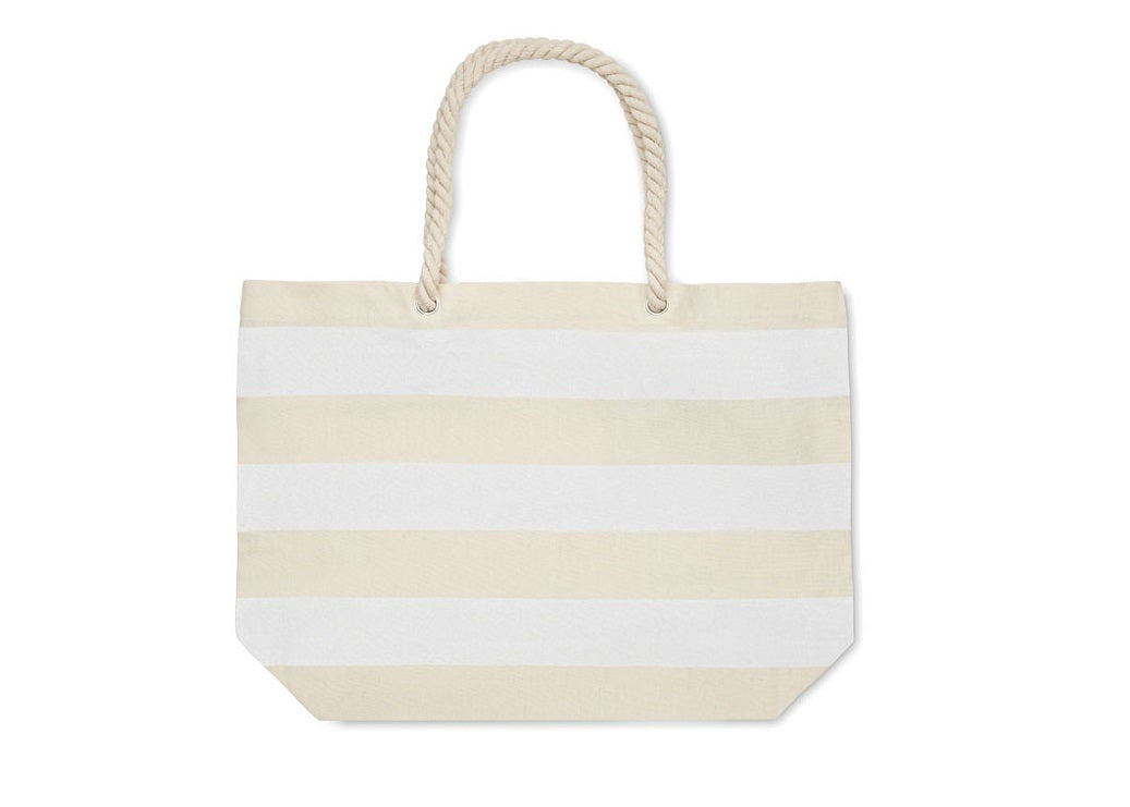 Sac de plage rayé en coton personnalisé