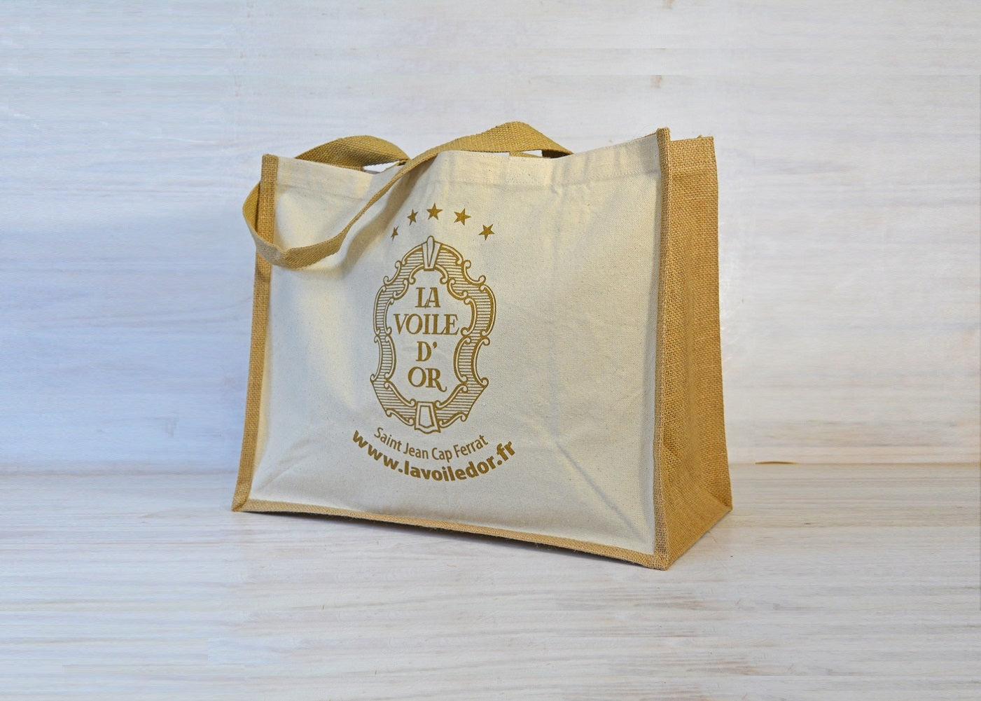 Sac plage en toile jute personnalisé