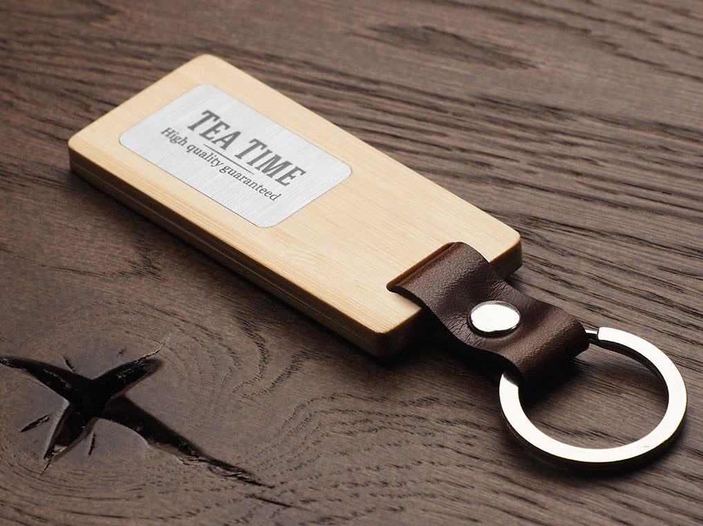 Porte clé en cuir et métal personnalisé