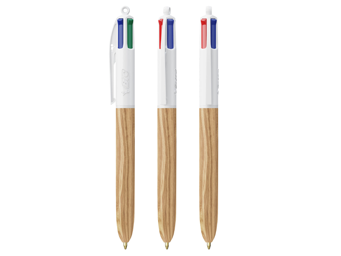 Stylo BIC® 4 couleurs Wood style personnalisé