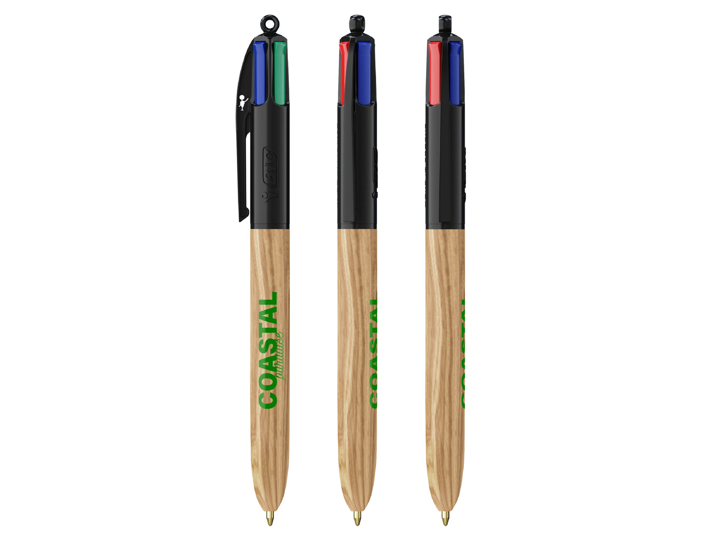 Stylo BIC® 4 couleurs Wood style personnalisé
