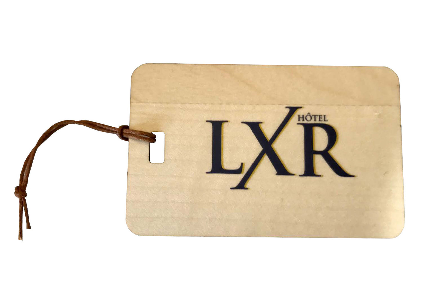 Etiquette de bagage en bois personnalisé