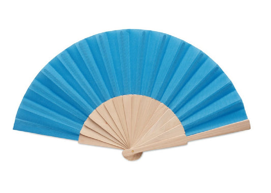 Éventail en bois tissue polyester personnalisé