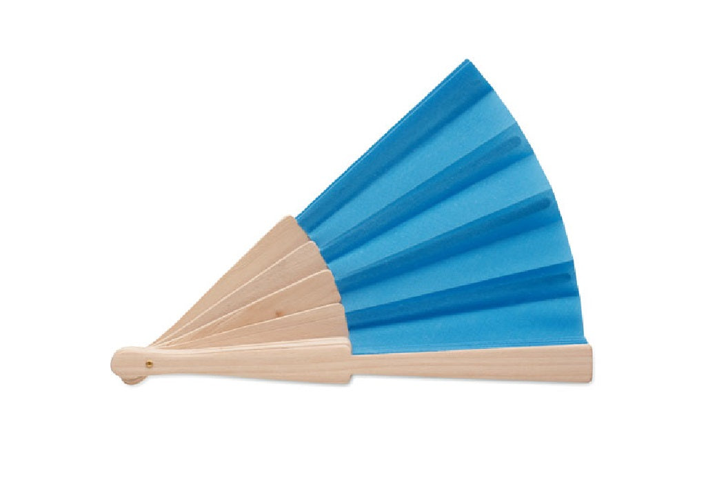 Éventail en bois tissue polyester personnalisé