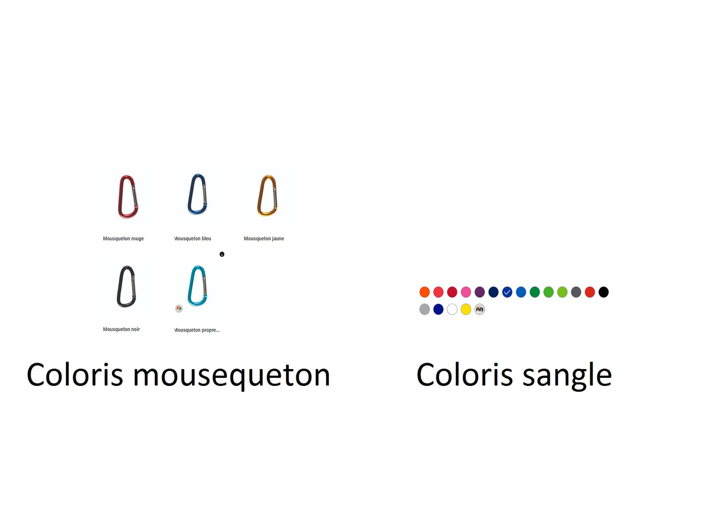 Mousqueton personnalisé avec etiquette en PVC