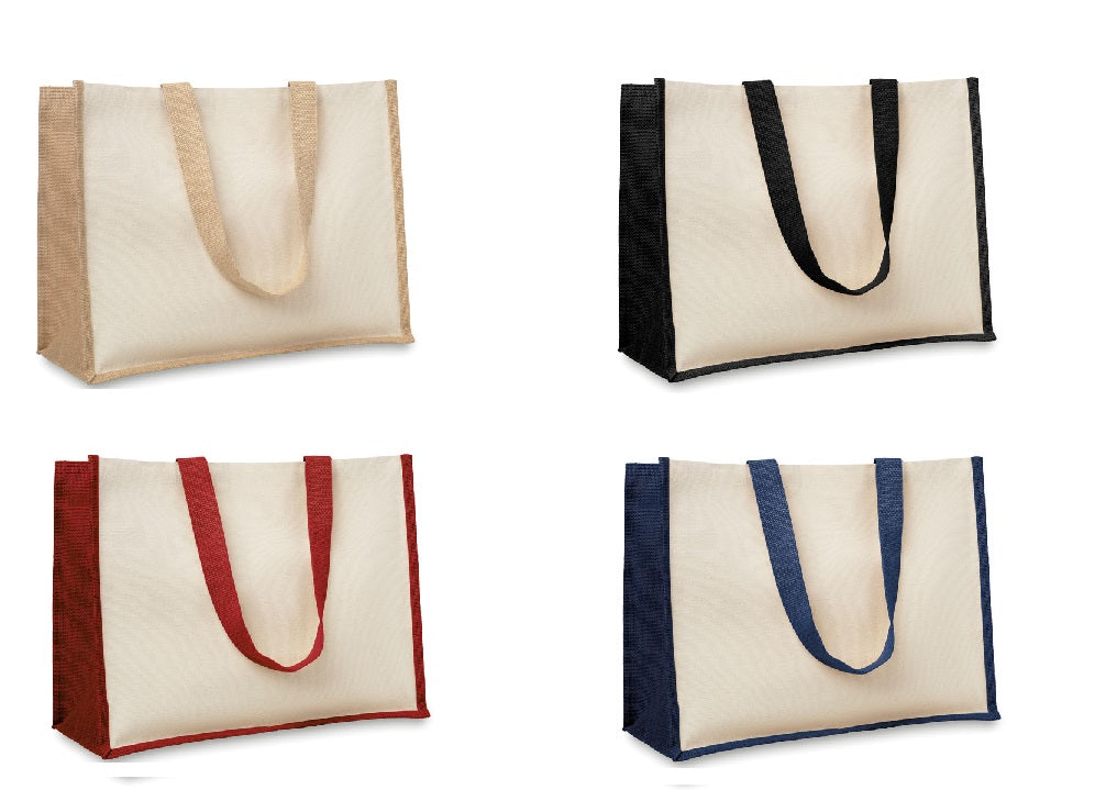 Sac plage en toile jute personnalisé