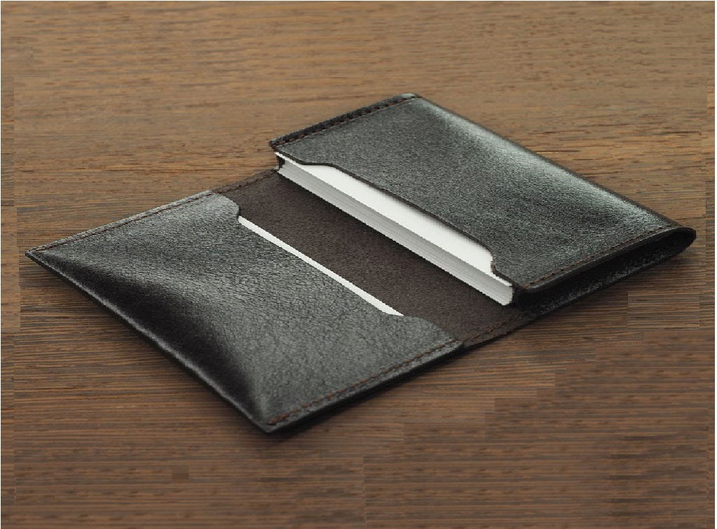 Porte carte 2 poches en cuir luxe personnalisée