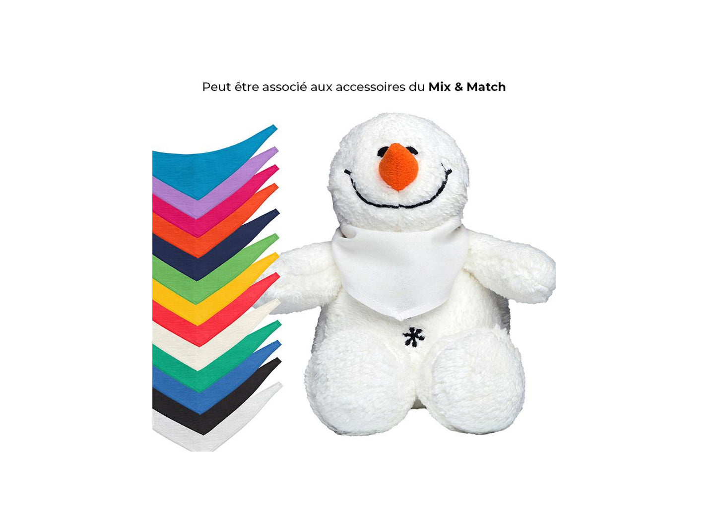 Peluche Bonhomme de neige 20 cm personnalisée