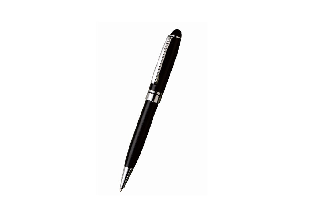 Stylo à bille en acier noir laqué personnalisé