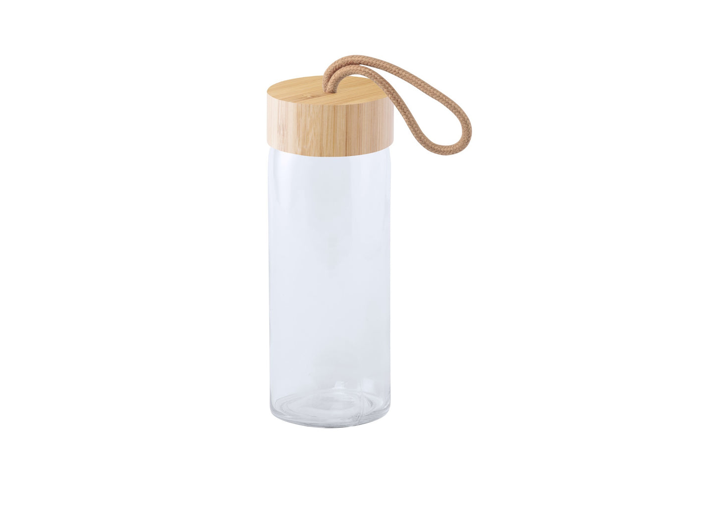 Gourde de sport en verre avec bouchon en bois Personnalisée 400ml