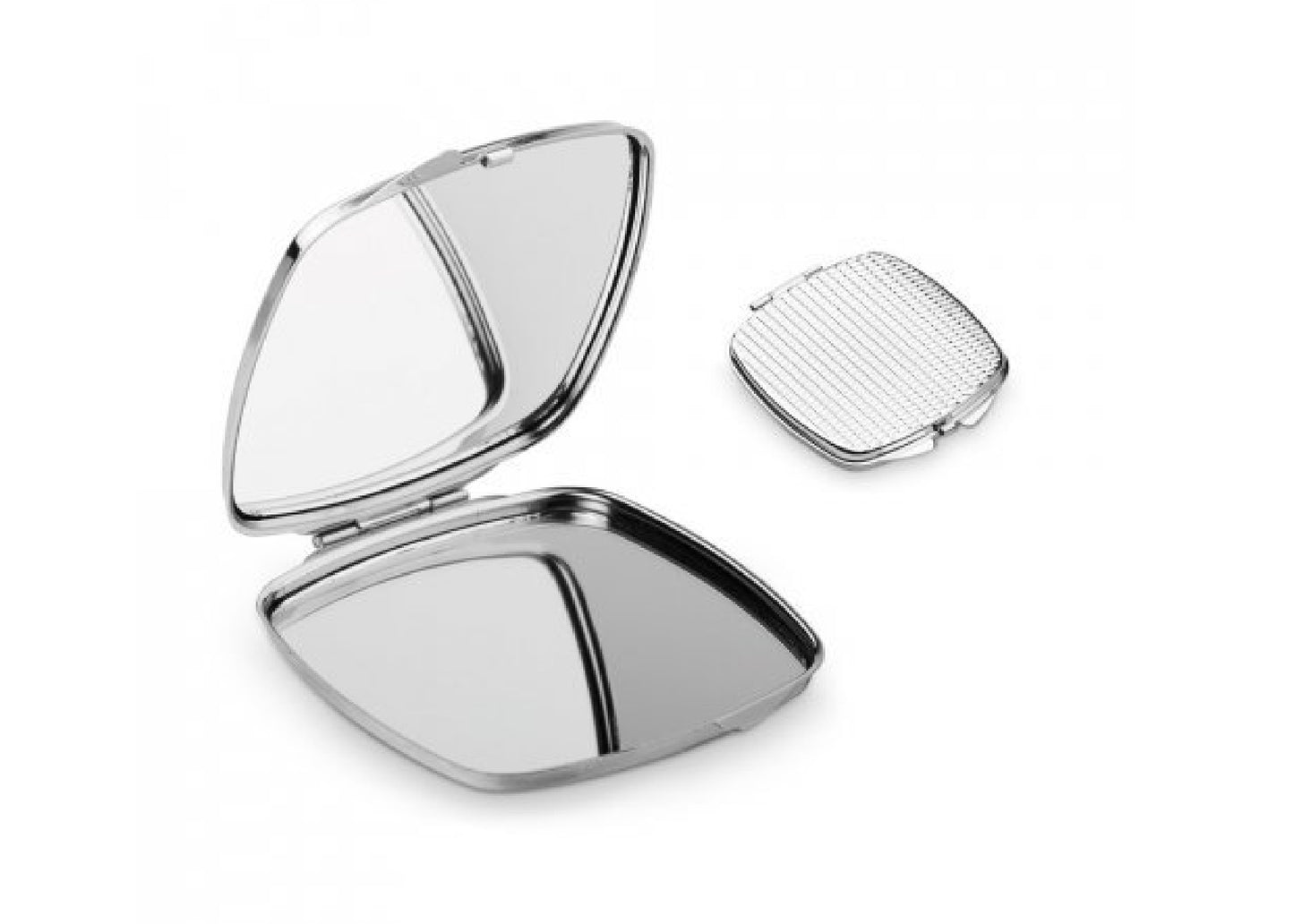 Double miroir de poche métallique personnalisé