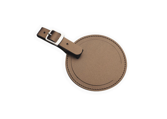 Etiquette de bagage en cuir recyclé personnalisée