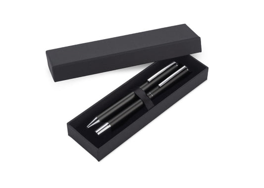 Coffret avec deux stylos à bille en aluminium personnalisé