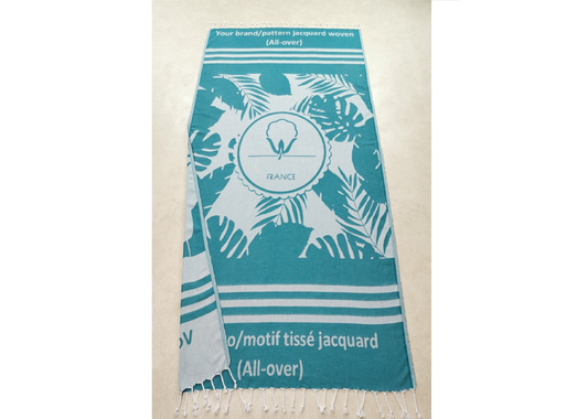 Fouta Jaquard en coton 320 gr/m2 personnalisée