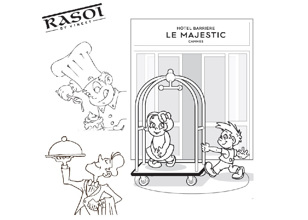 Cahier de coloriage personnalisé hôtellerie 14,8x14,8cm