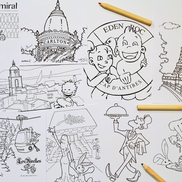 Cahier de coloriage personnalisé sur mesure hôtellerie 14,8x14,8cm