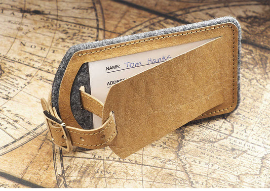 Etiquette Bagage en feutre personnalisée