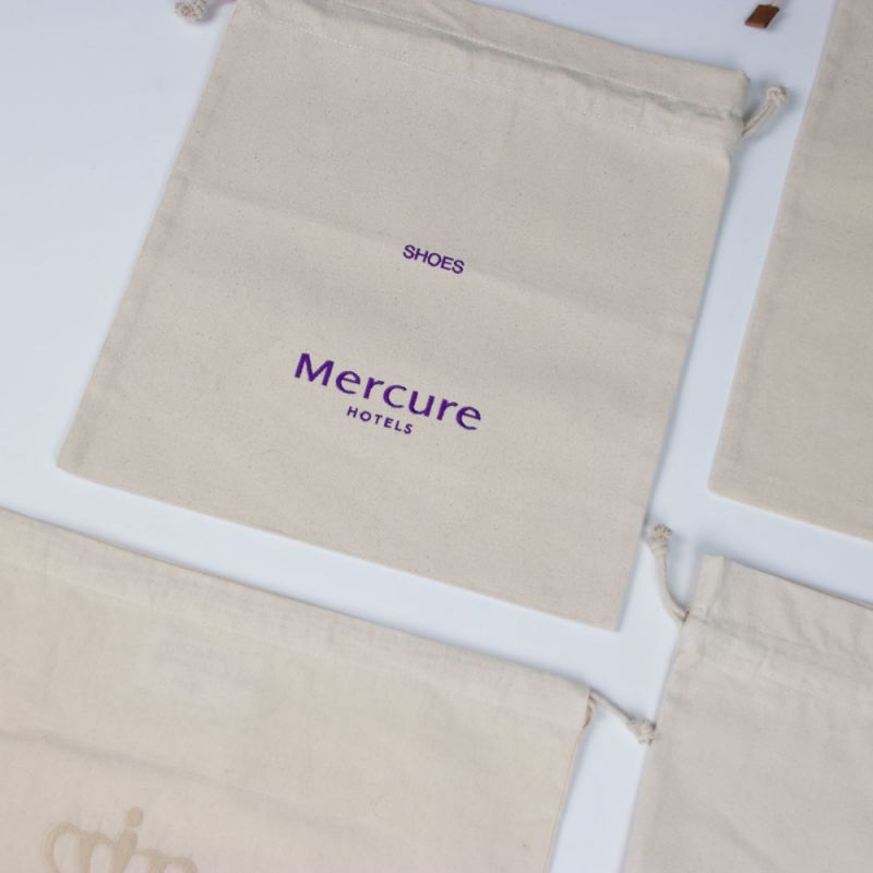 Sac à chaussures Personnalisé en coton naturel
