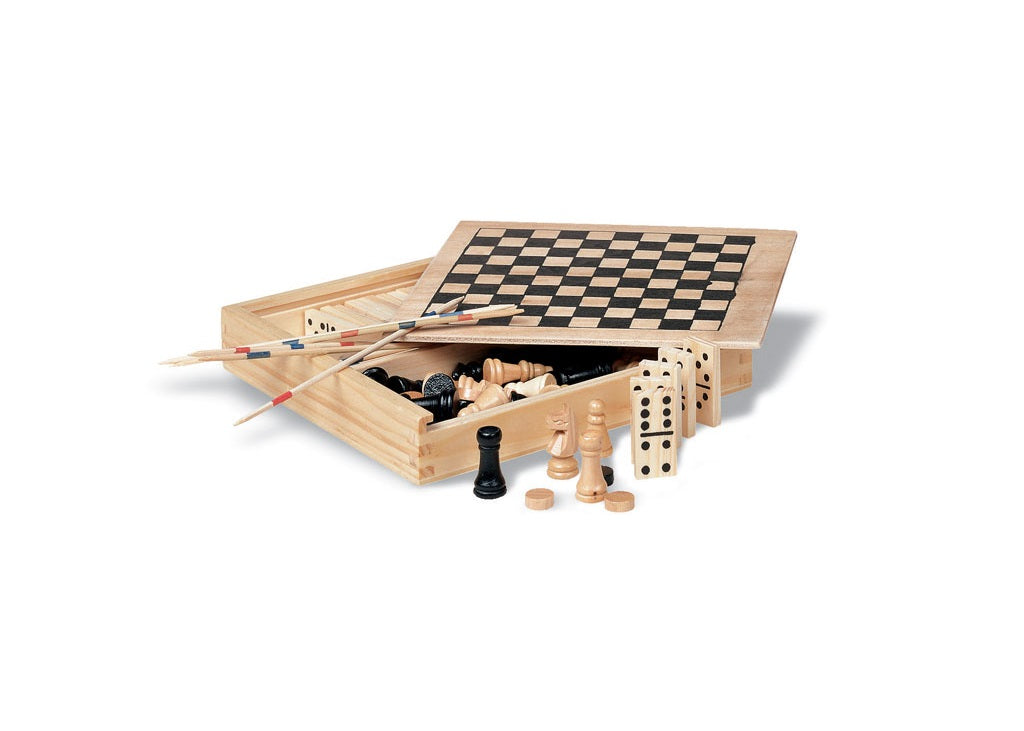 Coffret de 4 jeux en bois personnalisé