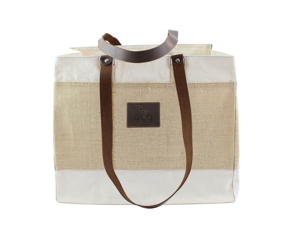 Sac de plage / ville en toile et cuir
