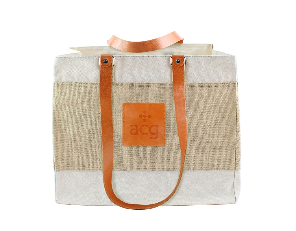 Sac de plage / ville en toile et cuir