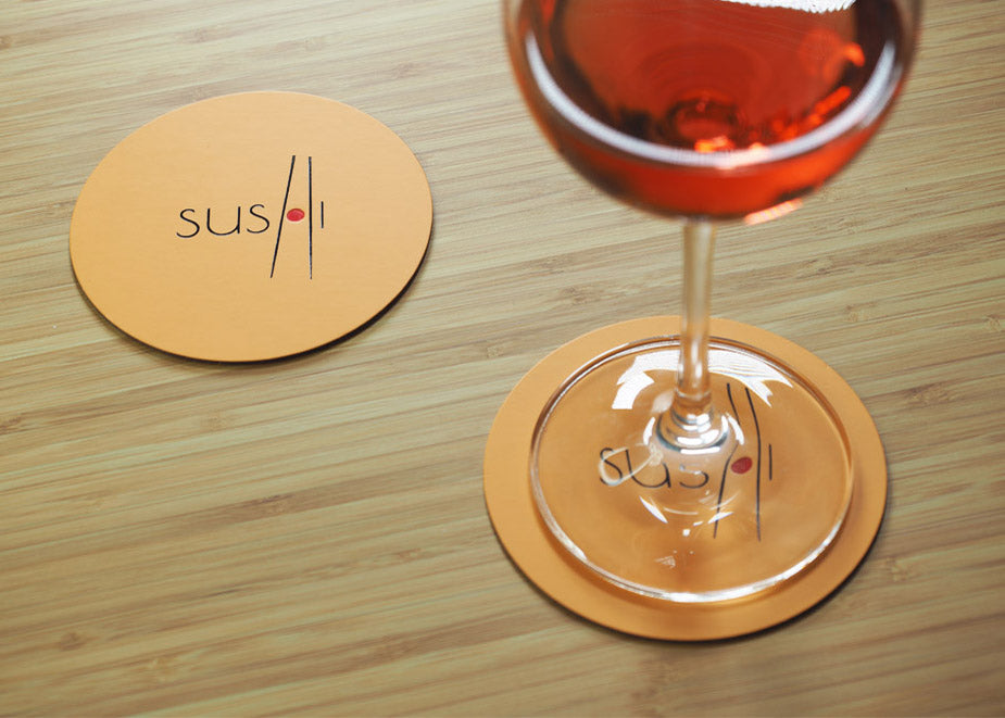Sous-verres x6 en Cuir recyclé personnalisés