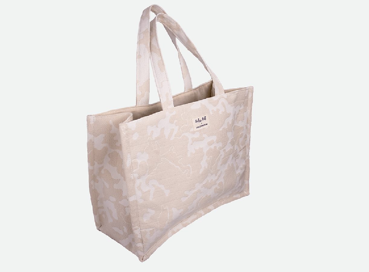 Sac cabas en coton jacquard personnalisé