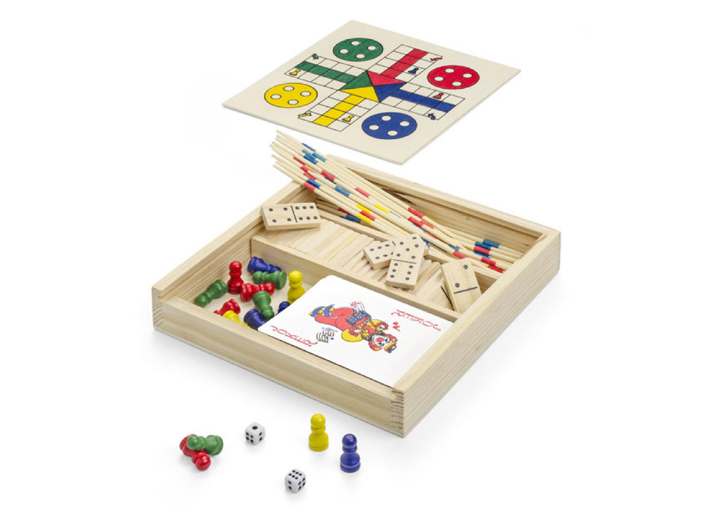 Set de 4 jeux en 1 en bois personnalisé
