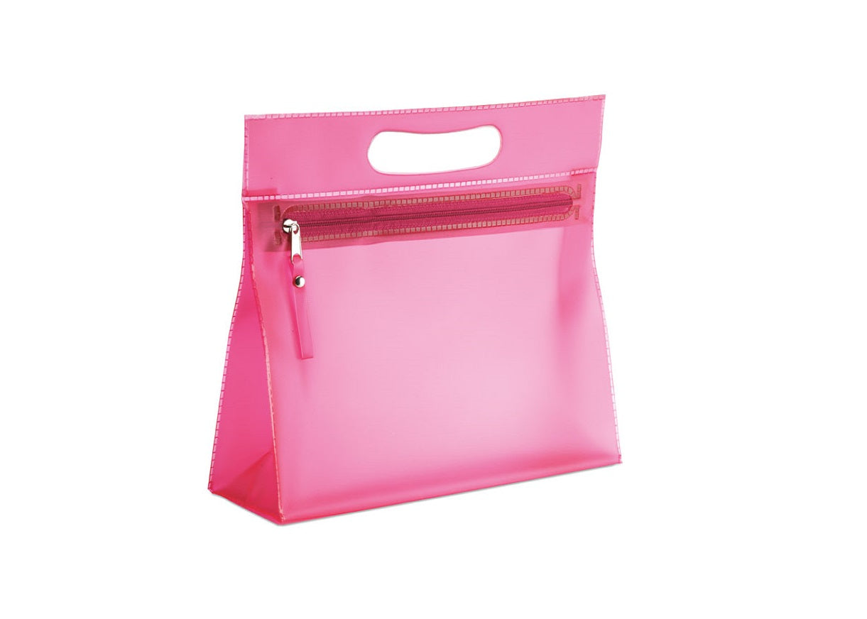 Trousse de beauté en PVC rose