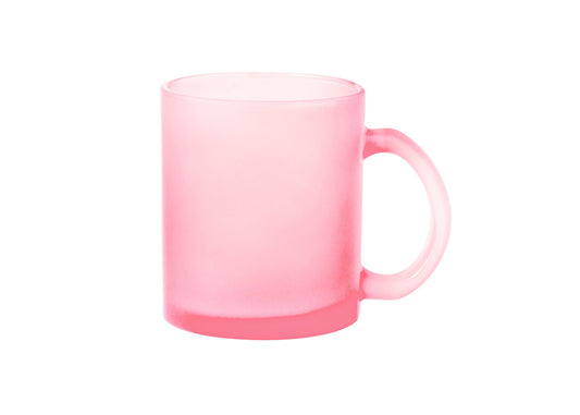 Mug en verre dépoli rose