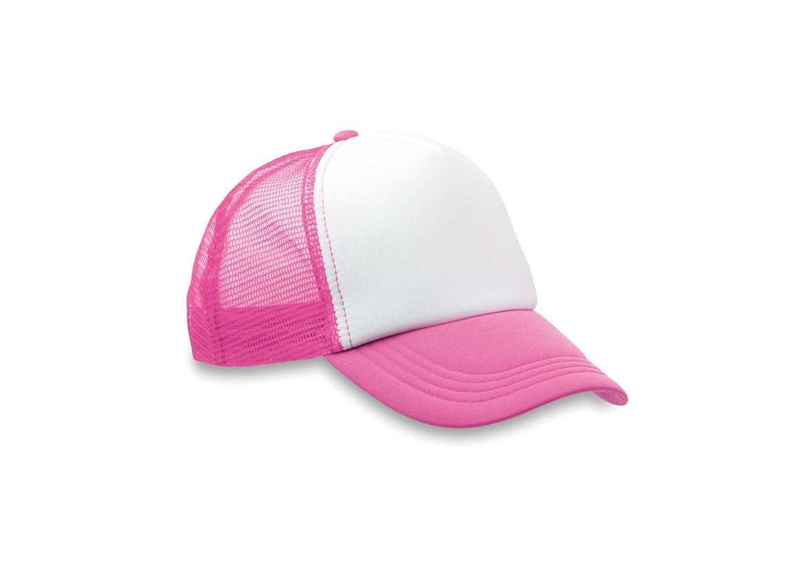 Casquette en polyester et filet rose