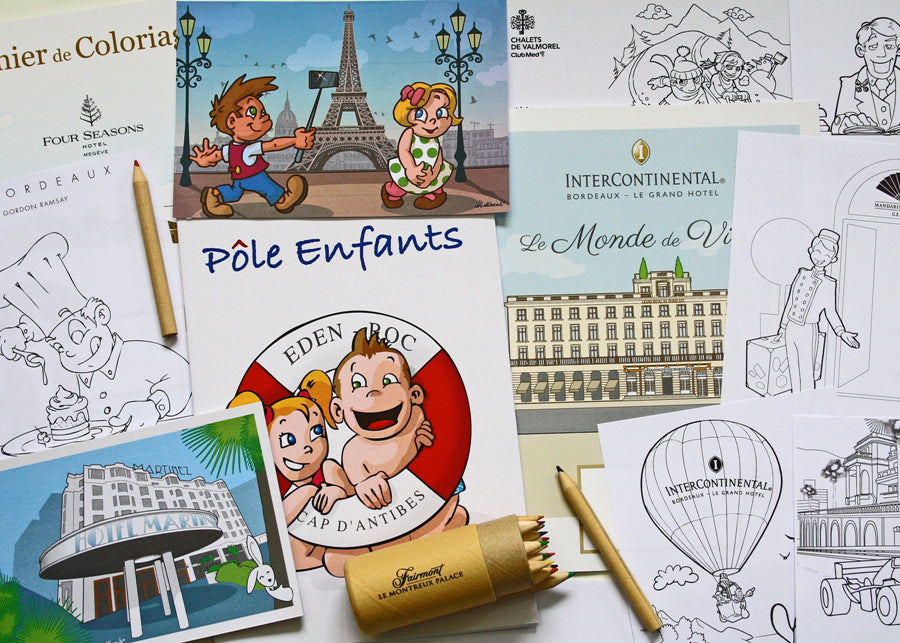 Cahier de coloriage personnalisé hotel accueil enfant