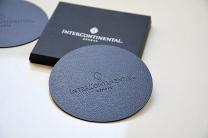 Sous-verres x6 en Cuir recyclé personnalisés