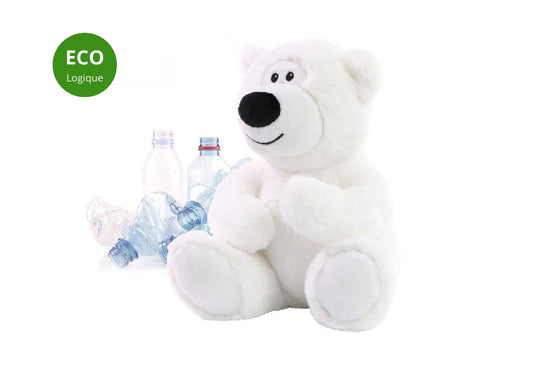 Peluche Ourson blanc 24 cm écologique personnalisée