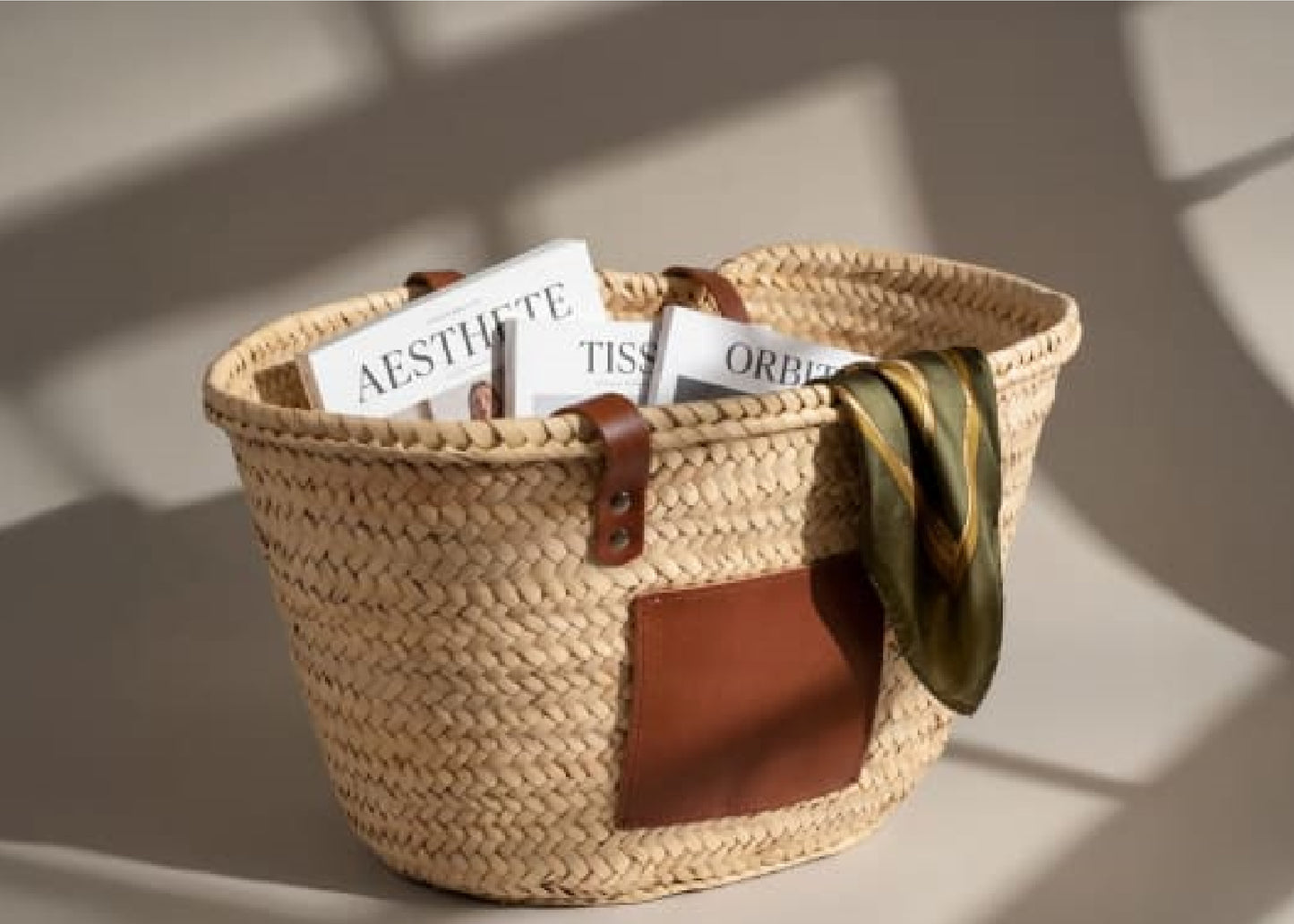 Panier en fibre de palmier personnalisé