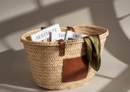 Panier en fibre de palmier personnalisé