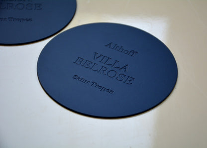Sous-verres x6 en Cuir recyclé personnalisés