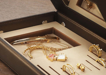 Boîte à bijoux en cuir recyclé PJ674094