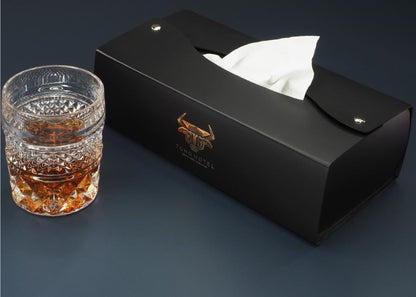 Boîte à mouchoirs en cuir recyclé PL6094