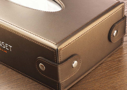 Boîte à mouchoirs en cuir recyclé PL3094