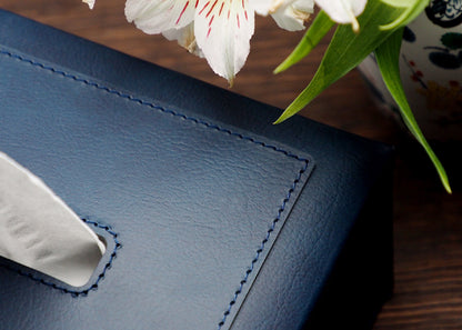 Boîte à mouchoirs en cuir recyclé PL4804