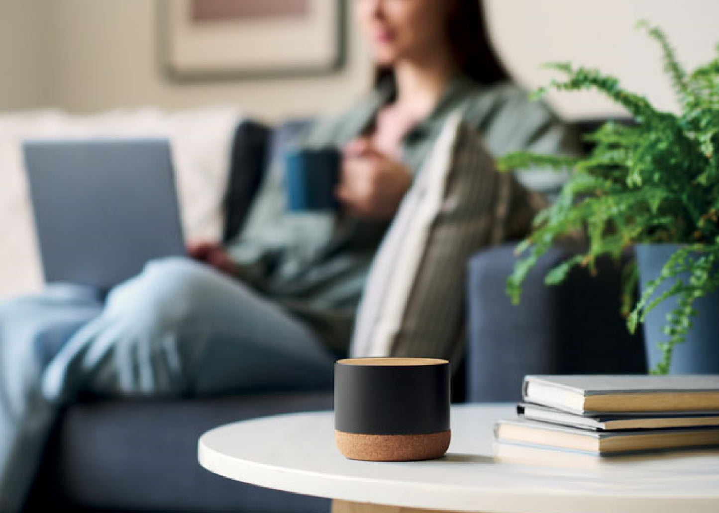 Enceinte sans fil en alu recyclé et bambou personnalisé