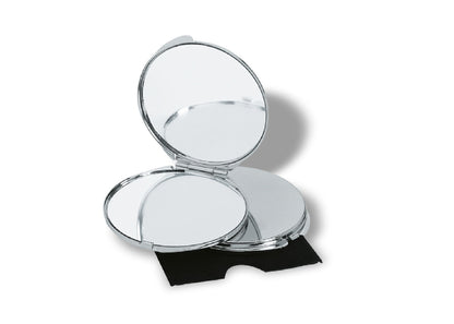 Double miroir de poche ABS chromé personnalisé