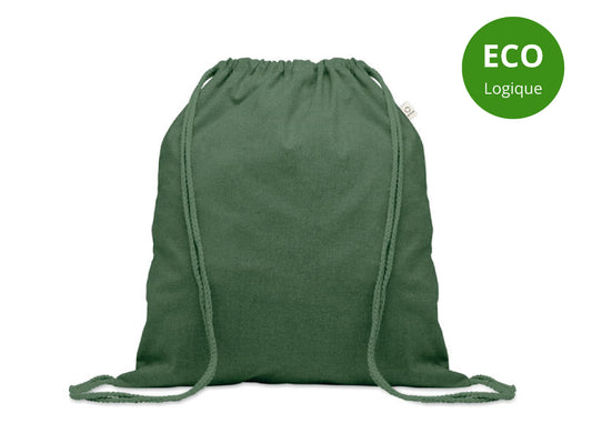 Sac à cordon en coton recyclé et RPET personnalisé