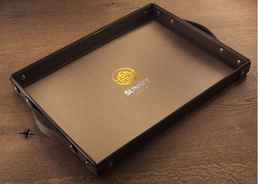 Plateau d'accueil en cuir recyclé PL664094