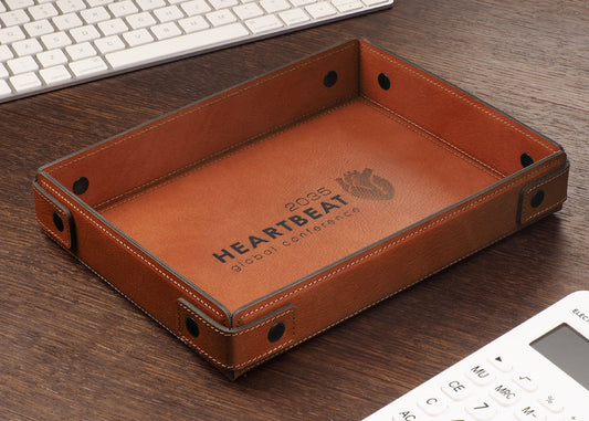 Plateau d'accueil en cuir recyclé PJ131801